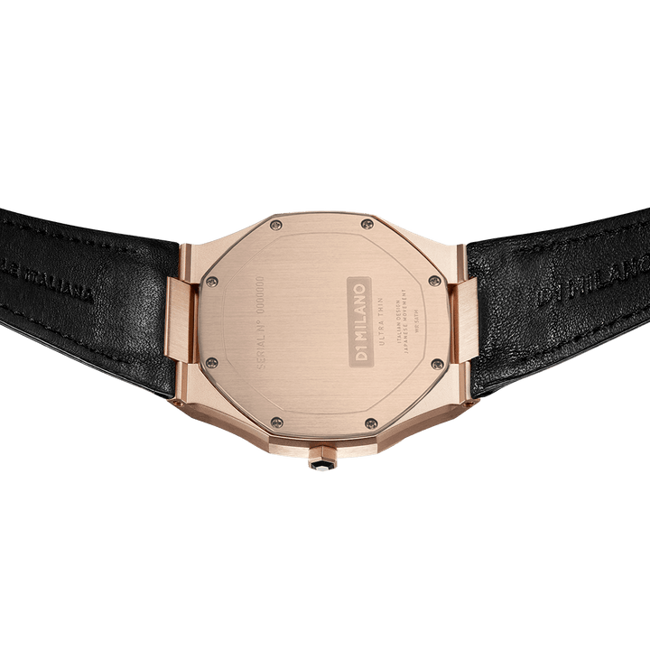 D1 Milano Watch D1 Milano Ultra Slim 40mm Rose Gold Leather Watch Brand