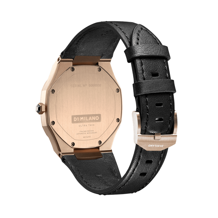 D1 Milano Watch D1 Milano Ultra Slim 40mm Rose Gold Leather Watch Brand