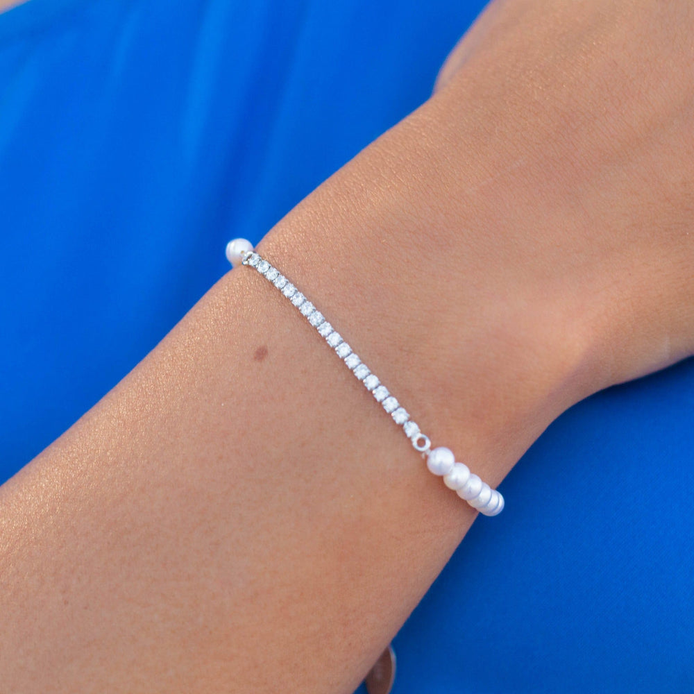 Georgini Bracelet Georgini Oceans Whitehaven Freshwater Pearl Tennis Bracelet 16cm +4cm Brand