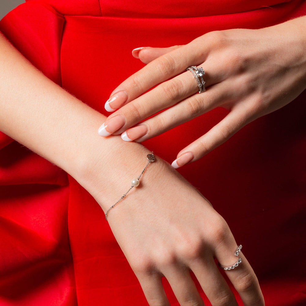 Georgini Bracelet Georgini Red Carpet Globe Pearl Bracelet Silver Brand