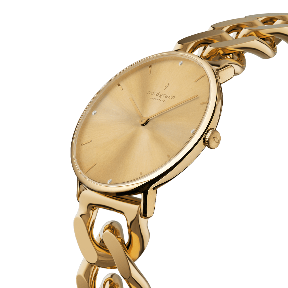 Nordgreen Watch Nordgreen Native 28mm Women's Gold Chain Crystal Dial Luxury Watch Brand