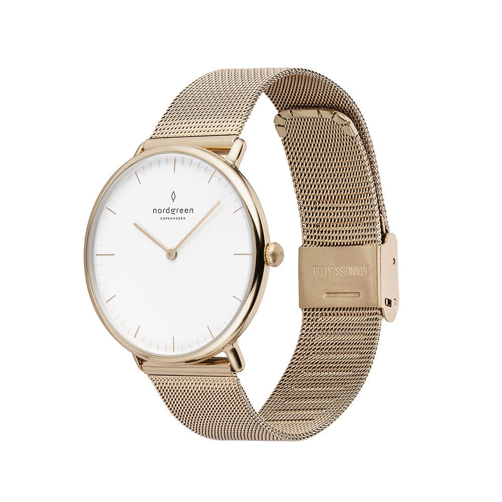 Nordgreen Watch Nordgreen Native 32mm Mesh Strap Women's Gold Dress Watch Brand