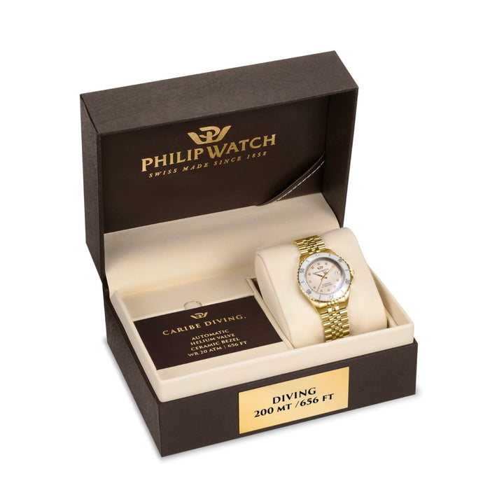 Philip Watch Watch Philip Watch Caribe Gold Ladies Automatic Swiss Made Diving Timepiece Brand